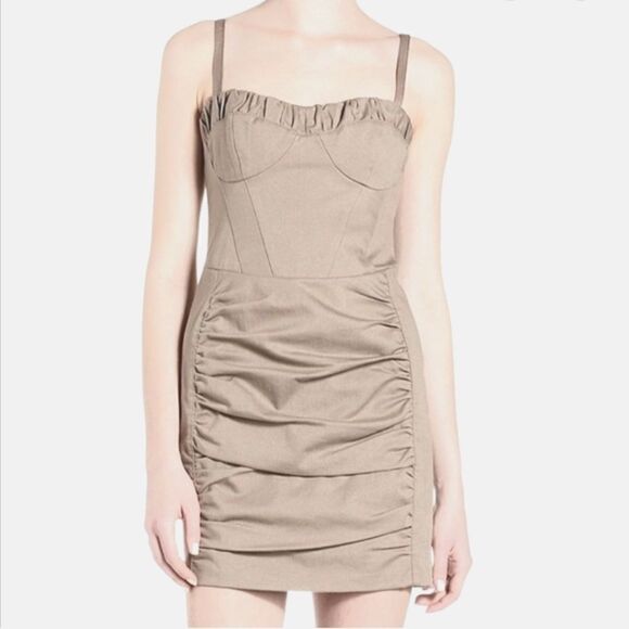 Nanette Lepore “Amorous” Strap Dress Khaki size 10 M new - Picture 1 of 16